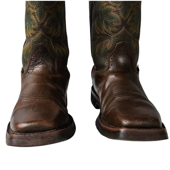 Justin SE4688 Steel Toe Work Boots Mens 11 EE Brown Leather Cowboy Western - Picture 3 of 12